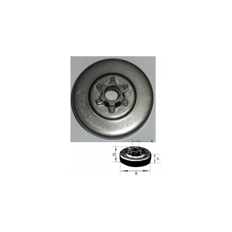 Pignon D'embrayage 6 Dents Pour Tronçonneuse Stihl 135, 135E, 140, 140E - Alliage Aluminium - Remplacement Direct