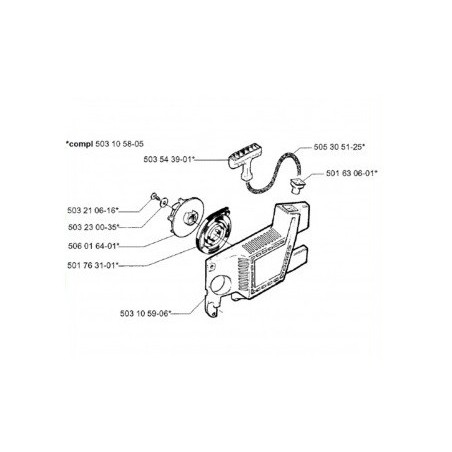 Lanceur De Rechange ABS Pour Tronçonneuse Husqvarna 572/560 - Démarreur à Tirette, Remplacement Facile (poids ~225 G)